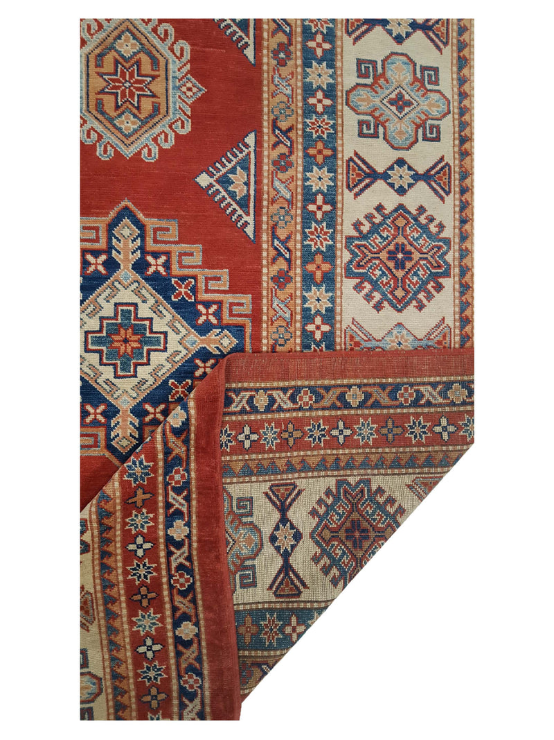 Pacific Kazak Afzali 41438 Red Ivory Traditional Hand Knotted Rug