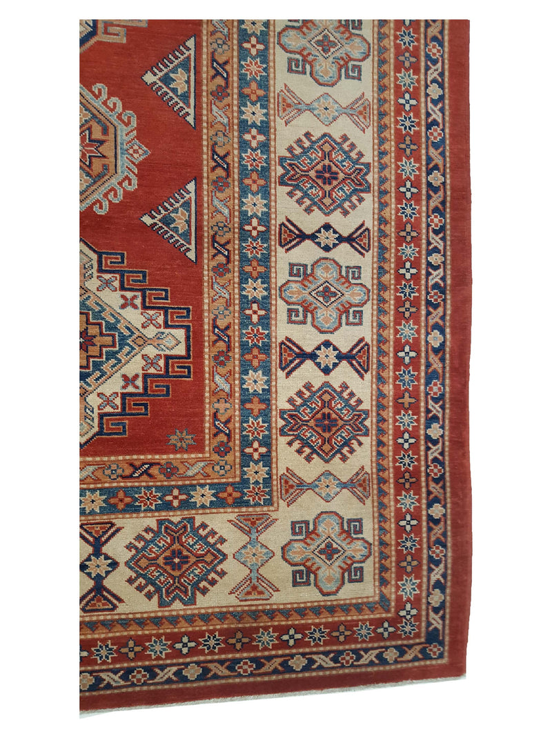 Pacific Kazak Afzali 41438 Red Ivory Traditional Hand Knotted Rug
