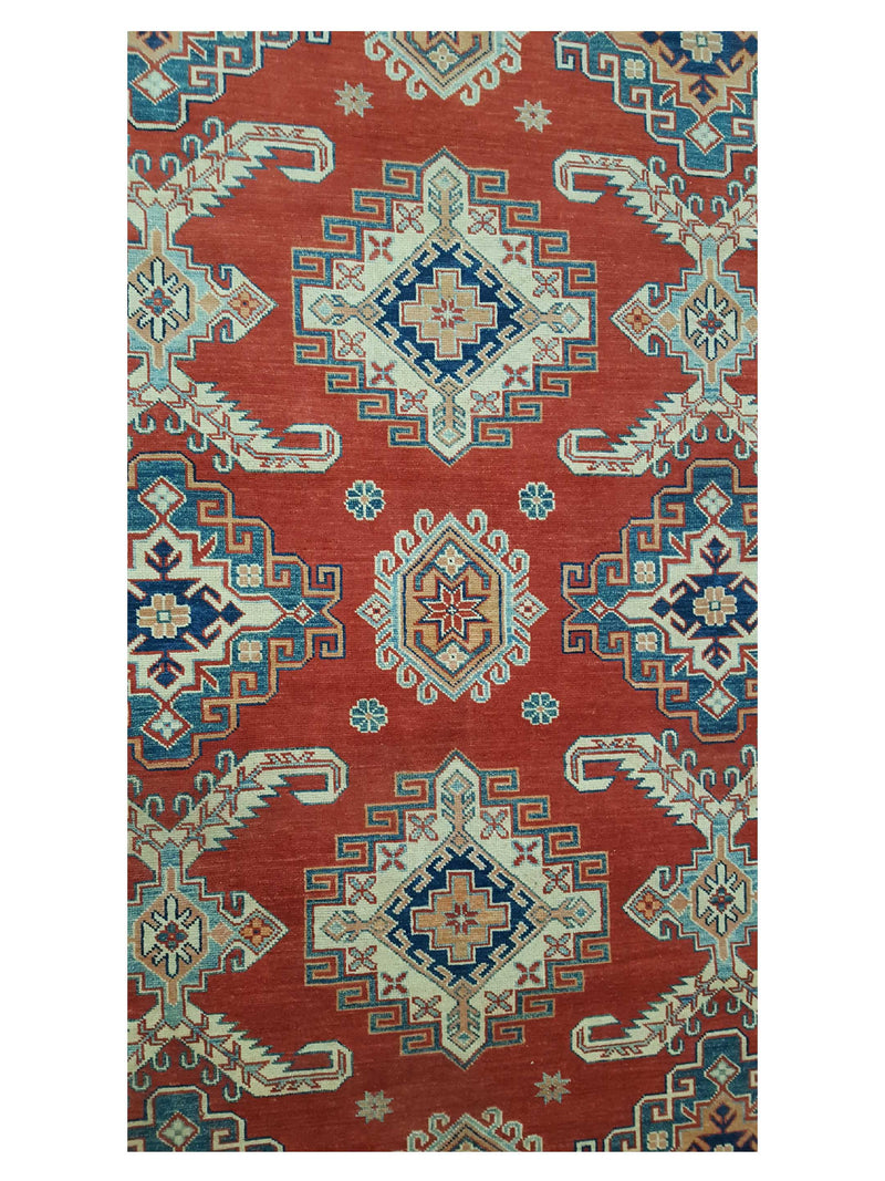 Pacific Kazak Afzali 41438 Red Ivory Traditional Hand Knotted Rug