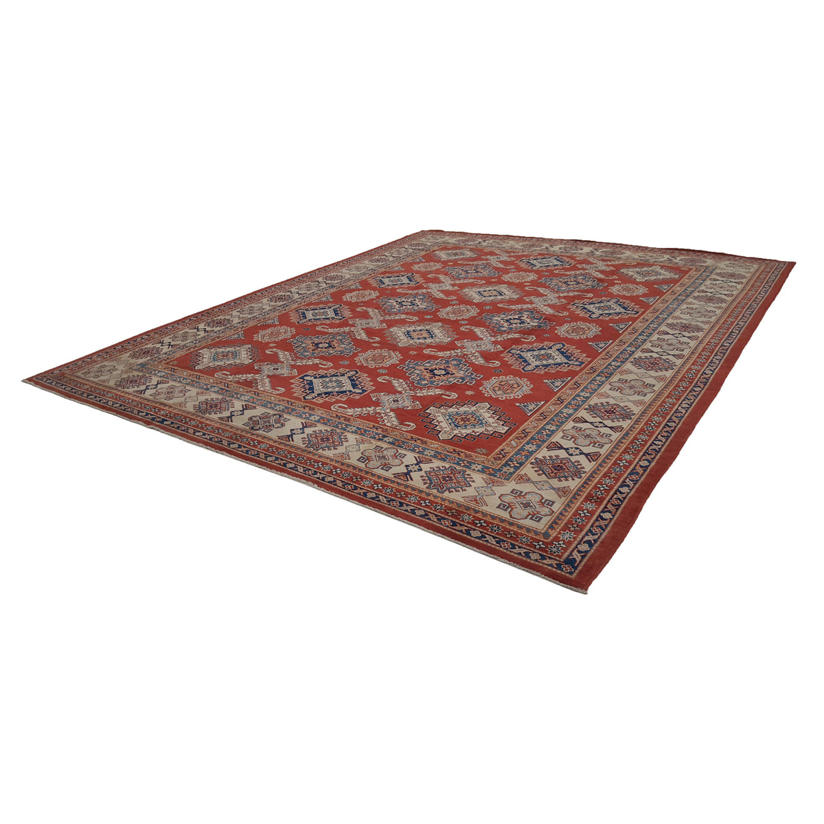 Pacific Kazak Afzali 41438 Red Ivory Traditional Hand Knotted Rug