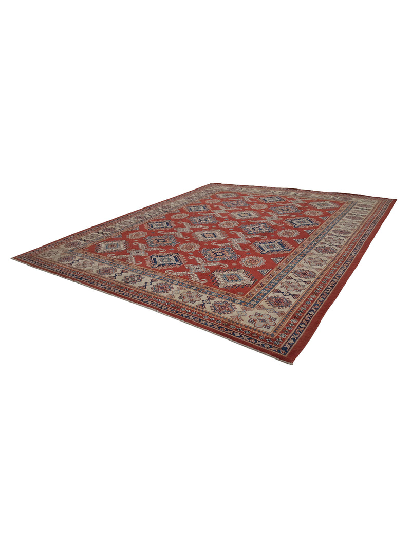Pacific Kazak Afzali 41438 Red Ivory Traditional Hand Knotted Rug