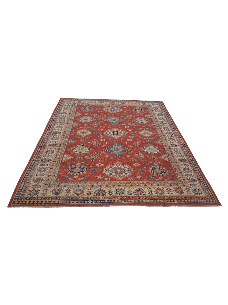 Pacific Kazak Afzali 41441 Red Ivory Traditional Hand Knotted Rug
