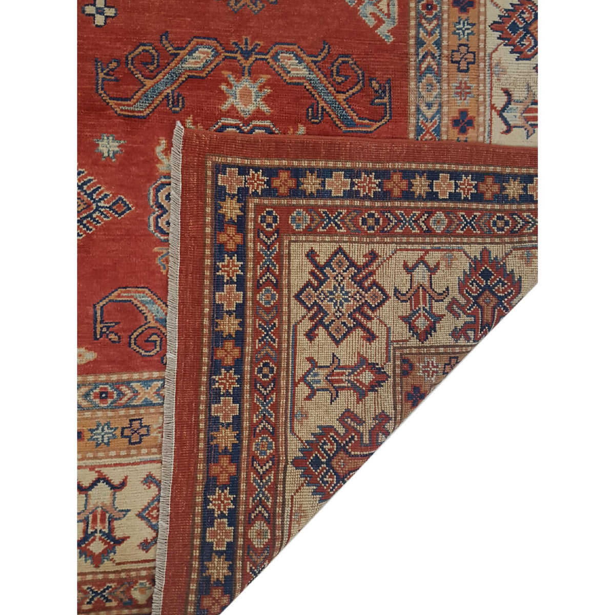 Pacific Kazak Afzali 41441 Red Ivory Traditional Hand Knotted Rug