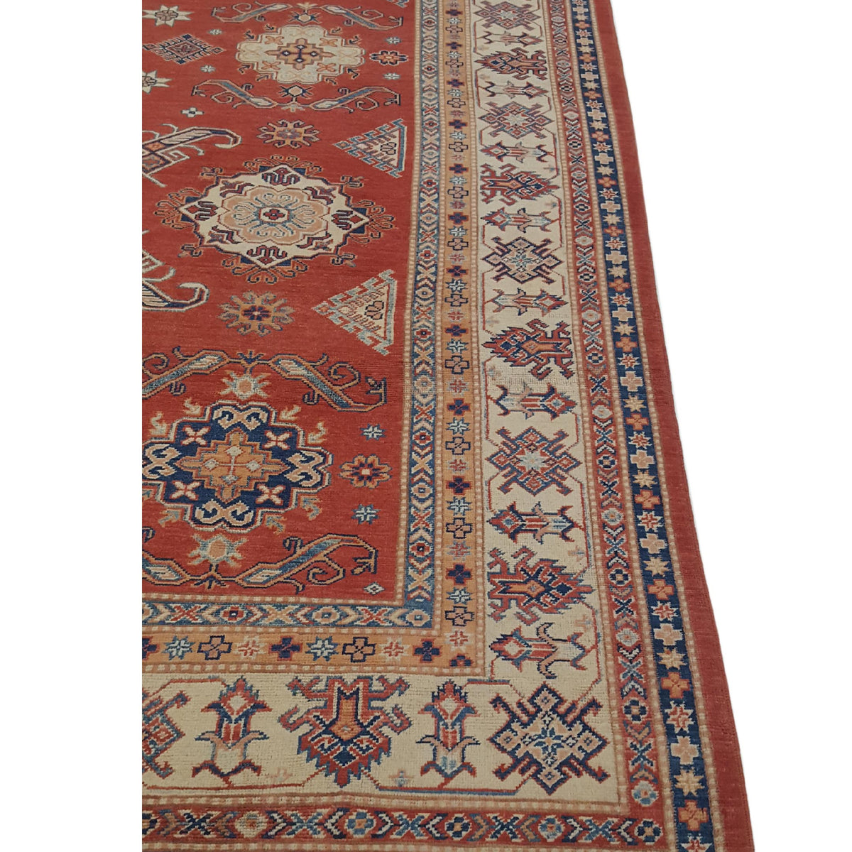 Pacific Kazak Afzali 41441 Red Ivory Traditional Hand Knotted Rug