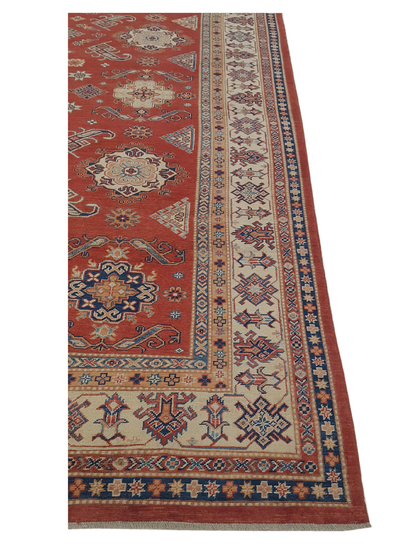 Pacific Kazak Afzali 41441 Red Ivory Traditional Hand Knotted Rug