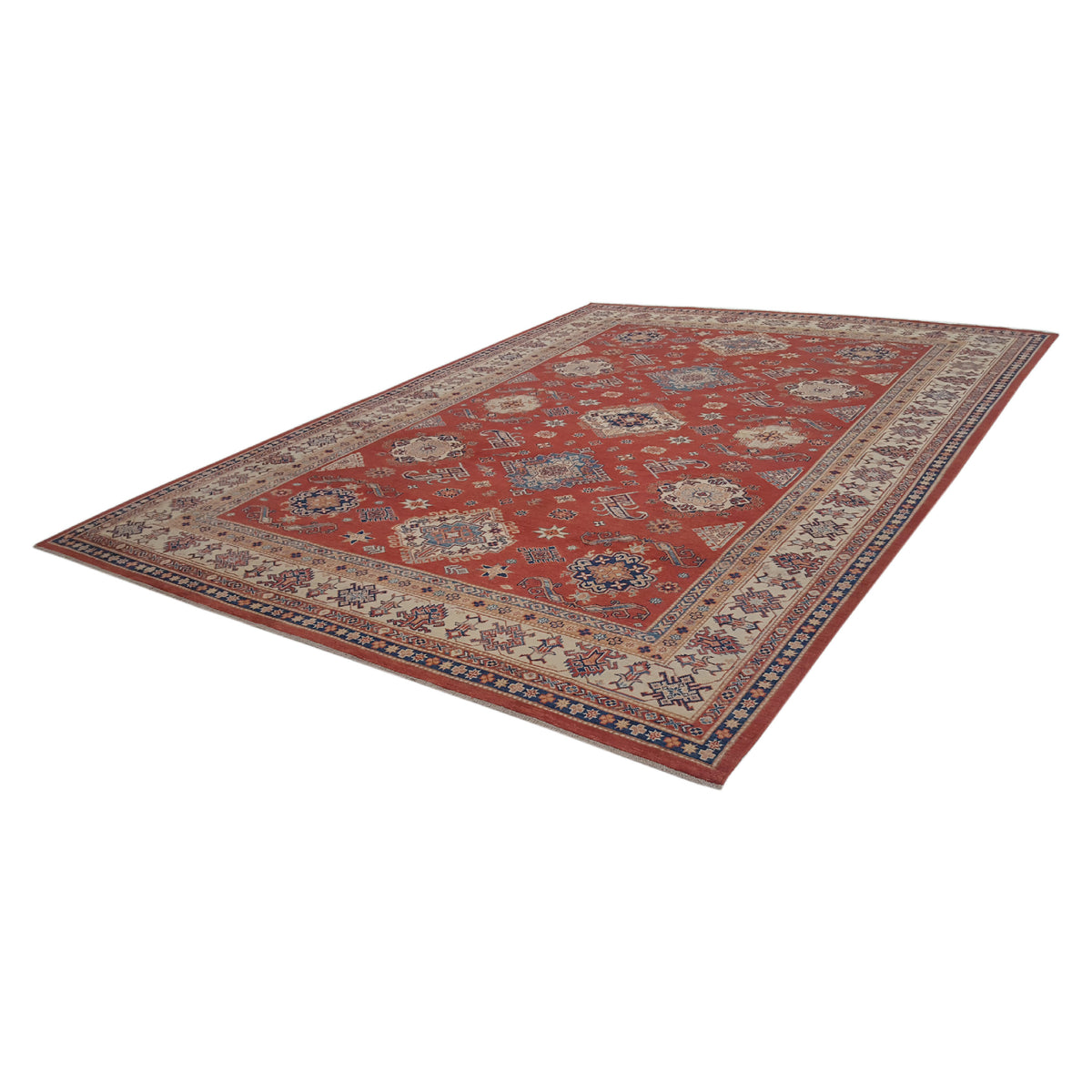 Pacific Kazak Afzali 41441 Red Ivory Traditional Hand Knotted Rug