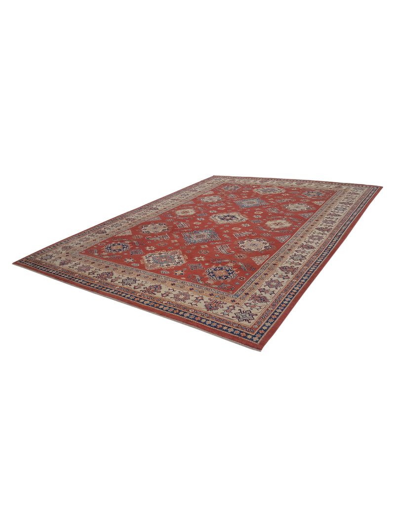Pacific Kazak Afzali 41441 Red Ivory Traditional Hand Knotted Rug