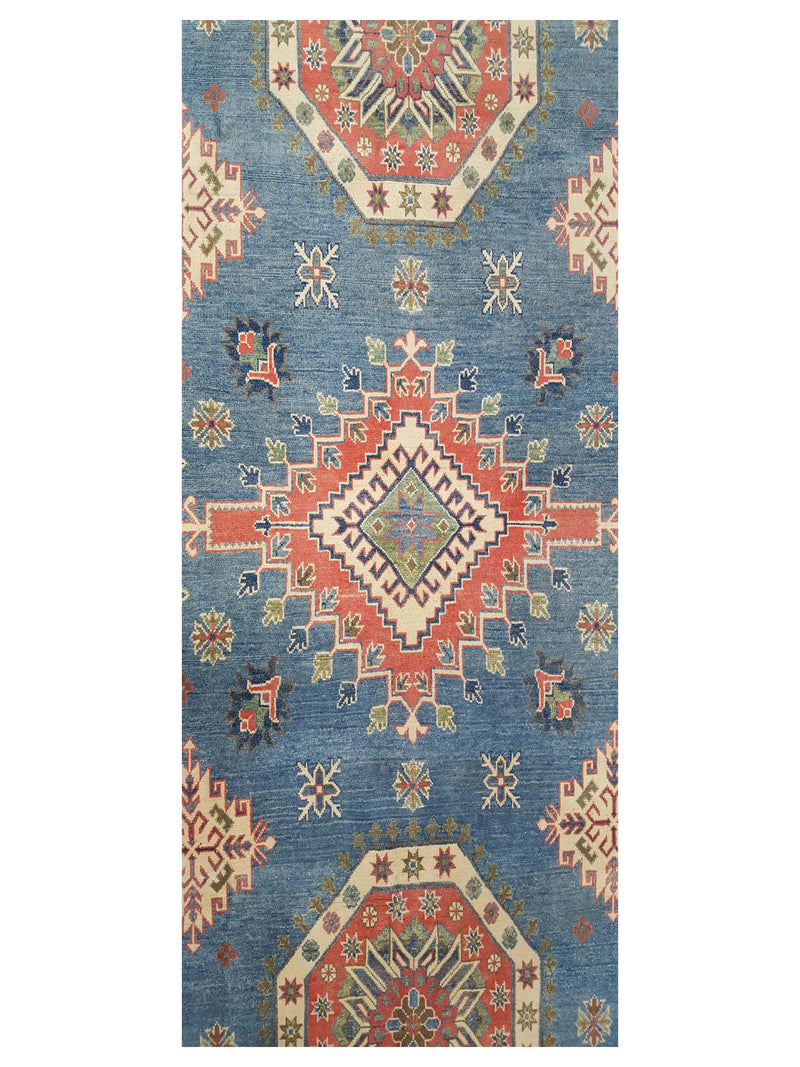 Pacific Kazak 41447 Blue Ivory Traditional Hand Knotted Rug