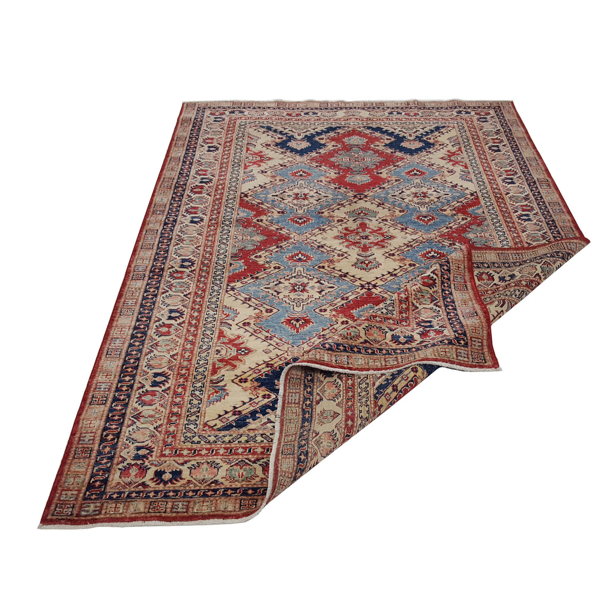 Pacific Kazak Artisan 41459 Red Multi Traditional Hand Knotted Rug