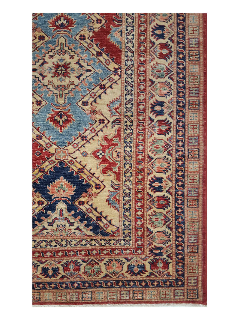 Pacific Kazak Artisan 41459 Red Multi Traditional Hand Knotted Rug