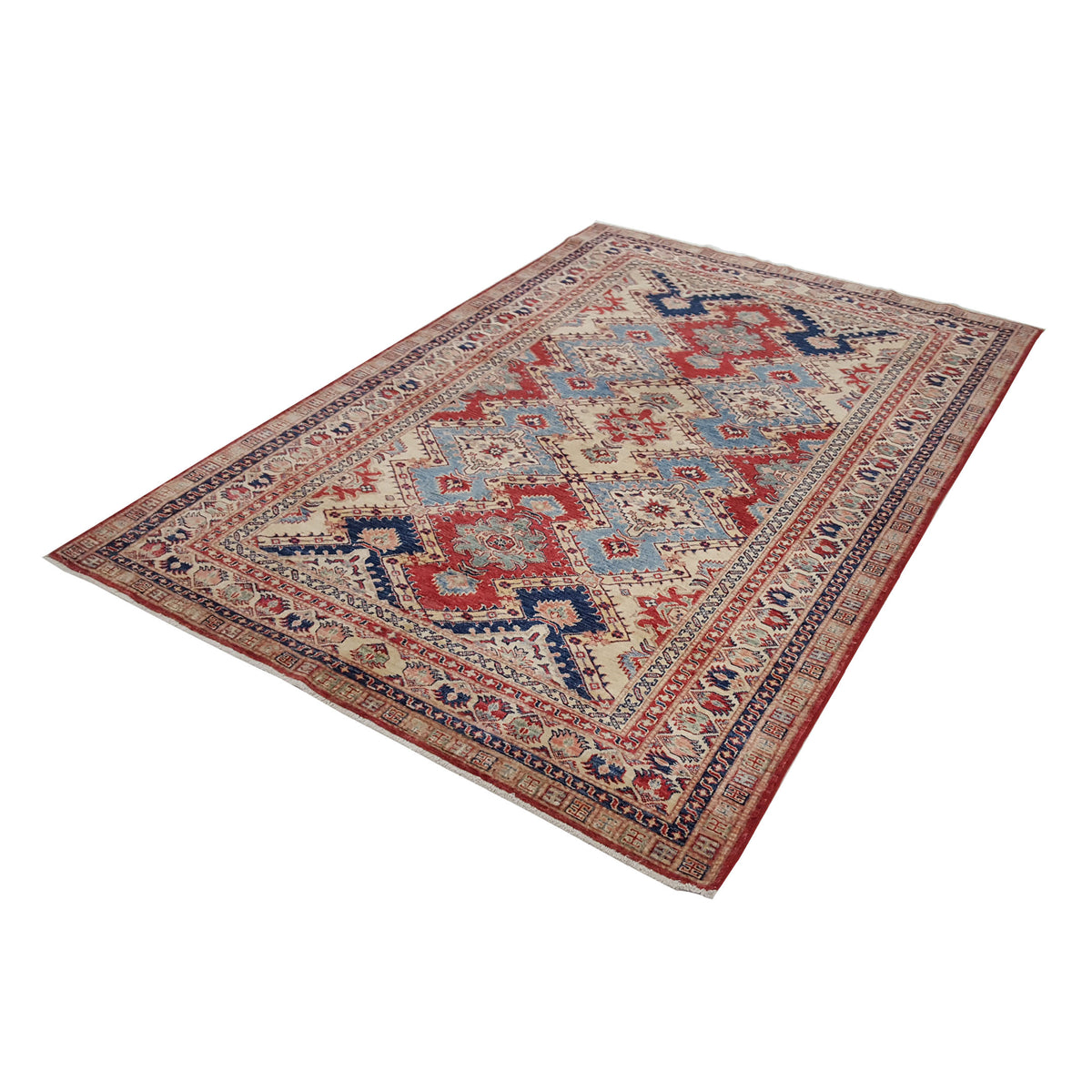Pacific Kazak Artisan 41459 Red Multi Traditional Hand Knotted Rug