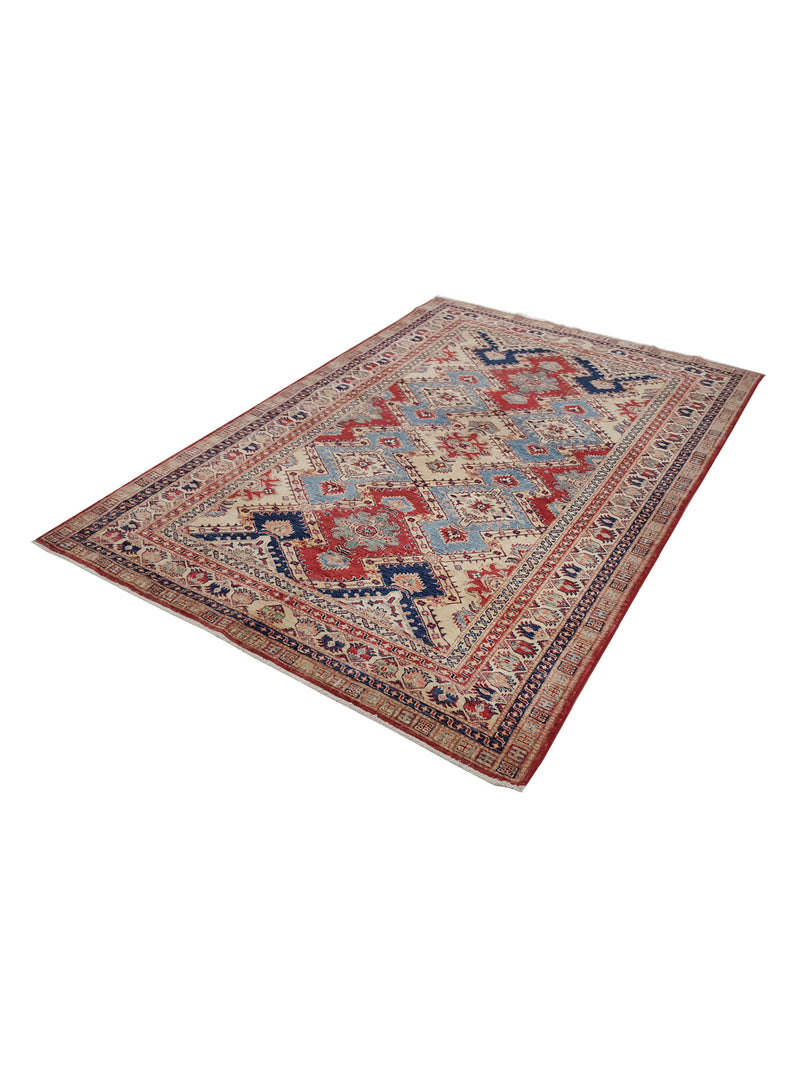 Pacific Kazak Artisan 41459 Red Multi Traditional Hand Knotted Rug