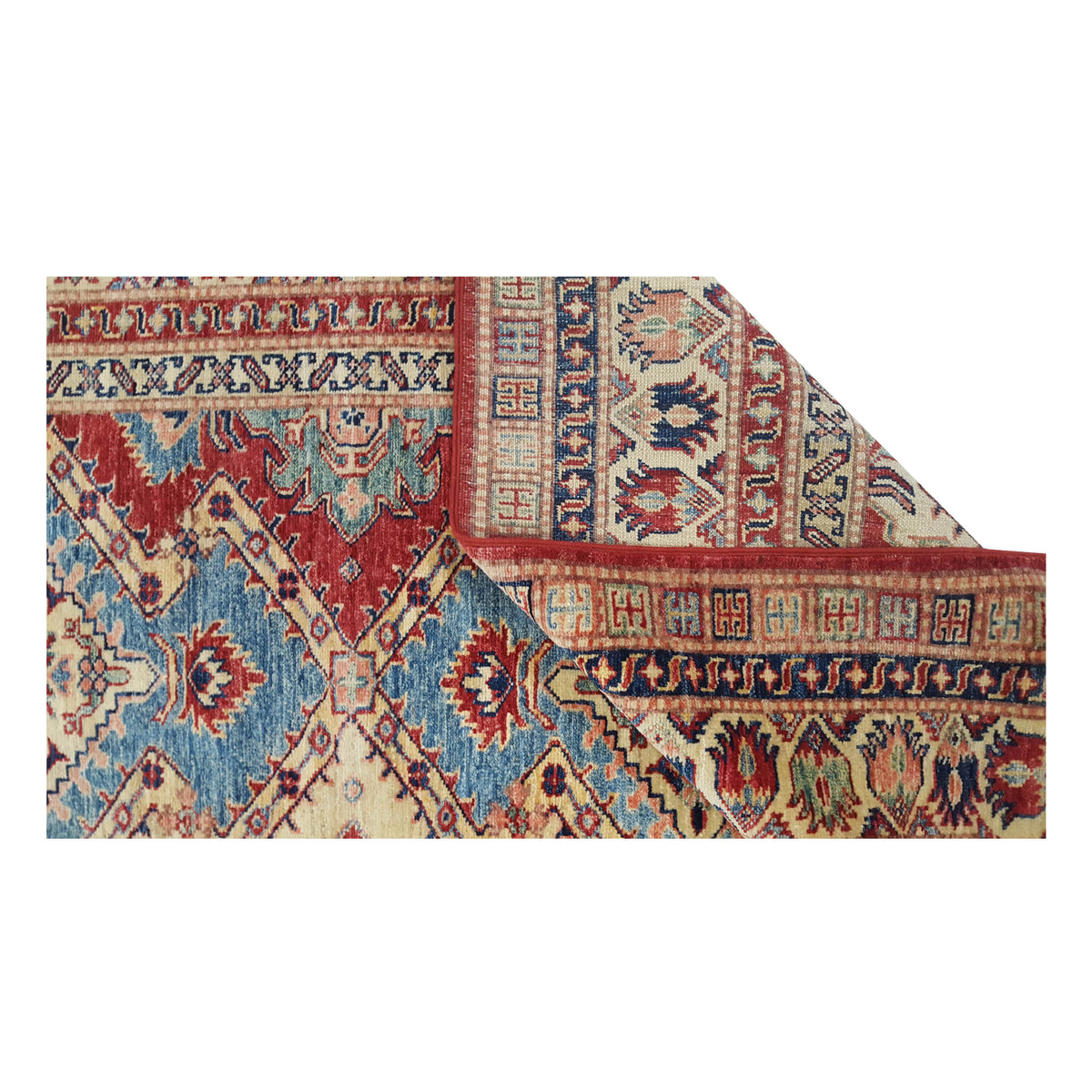 Pacific Kazak Artisan 41459 Red Multi Traditional Hand Knotted Rug