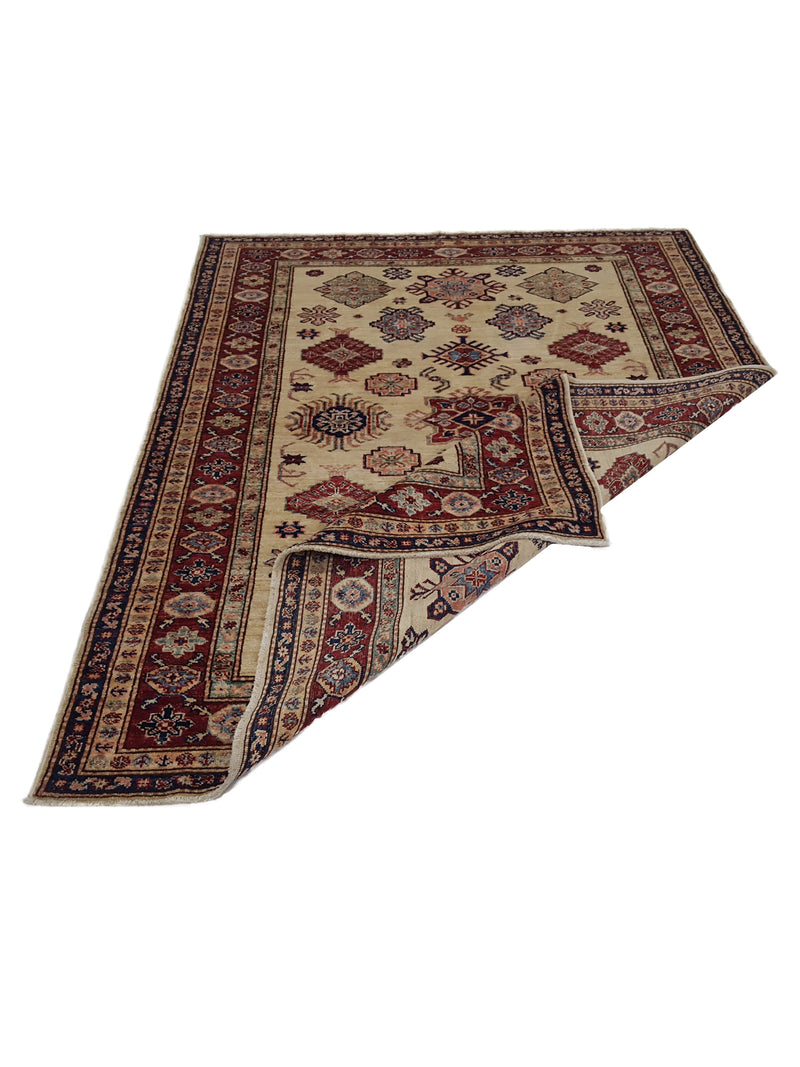 Pacific Kazak Artisan 41461 Ivory Red Traditional Hand Knotted Rug