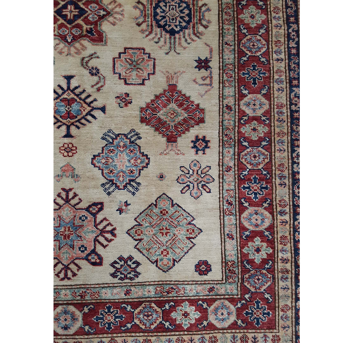 Pacific Kazak Artisan 41461 Ivory Red Traditional Hand Knotted Rug