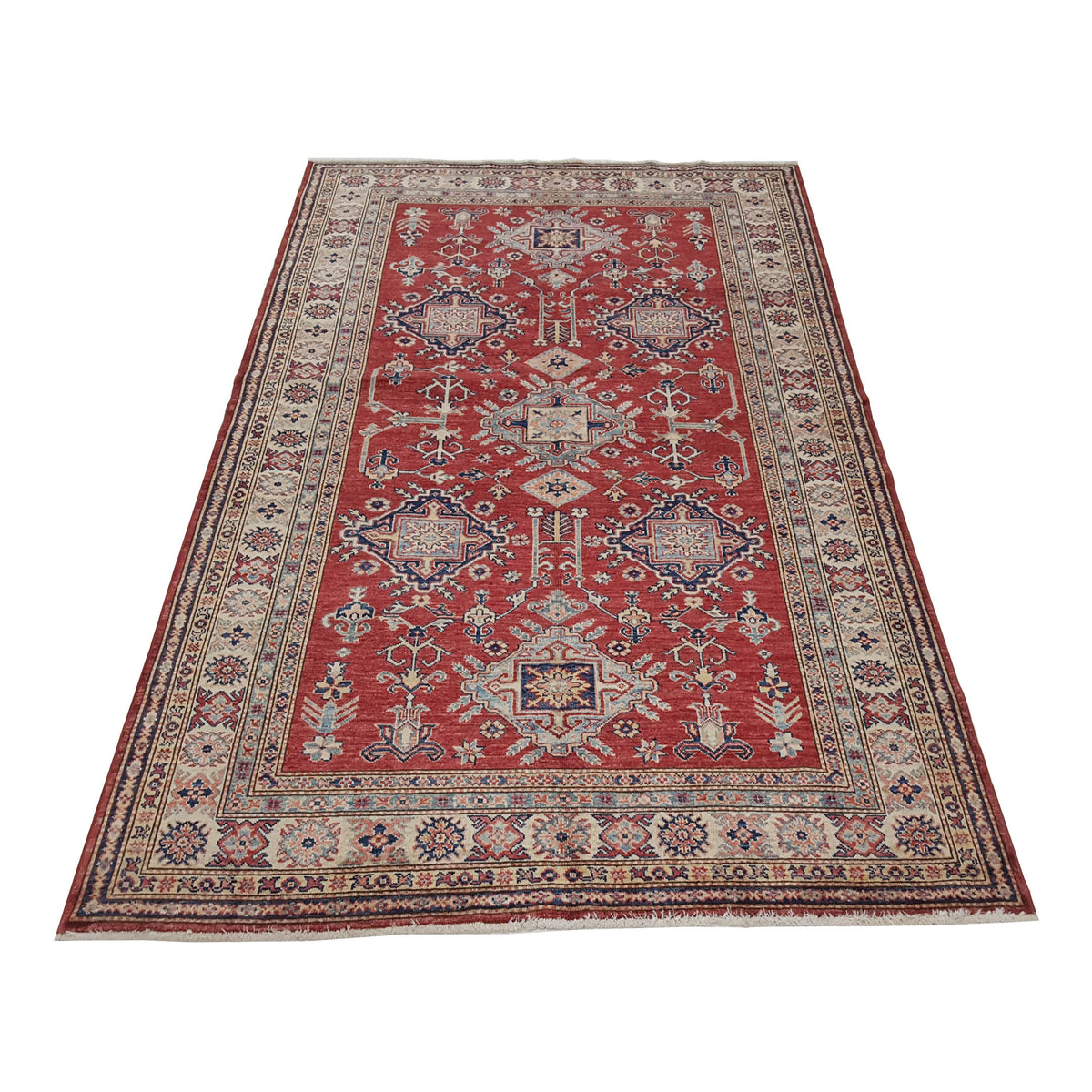 Pacific Kazak Artisan 41462 Red Ivory Traditional Hand Knotted Rug