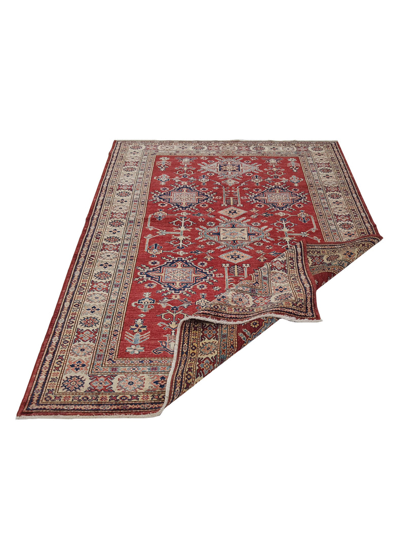 Pacific Kazak Artisan 41462 Red Ivory Traditional Hand Knotted Rug