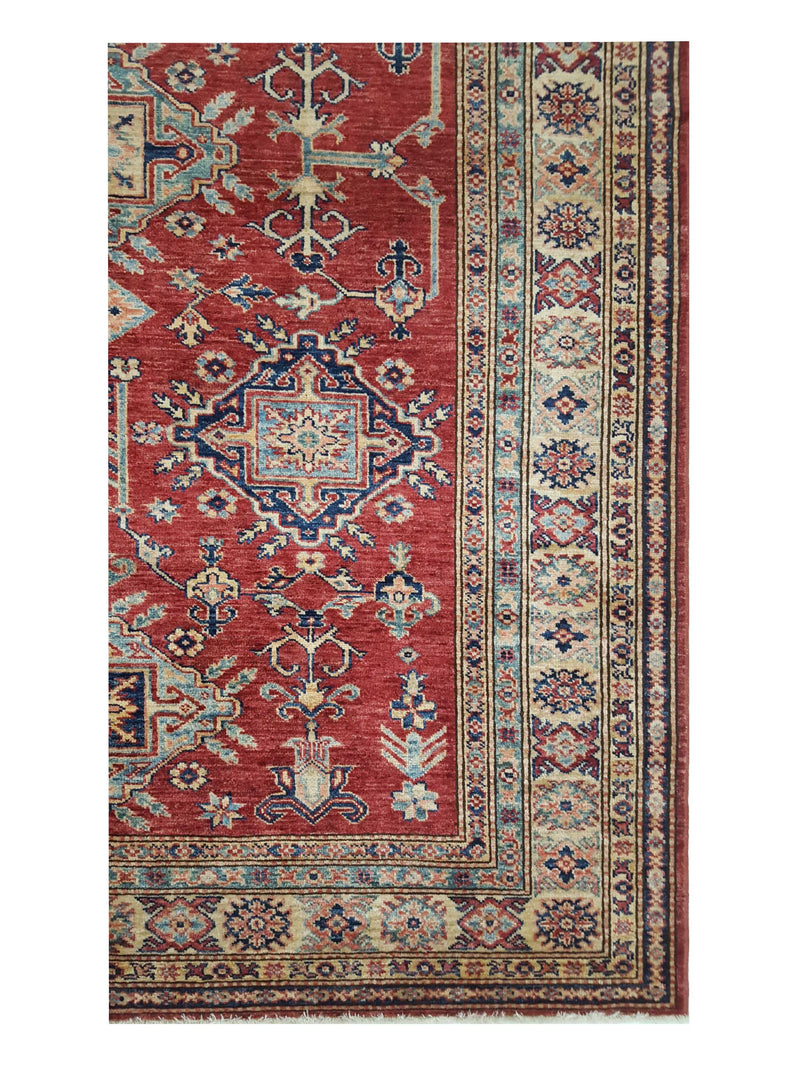 Pacific Kazak Artisan 41462 Red Ivory Traditional Hand Knotted Rug