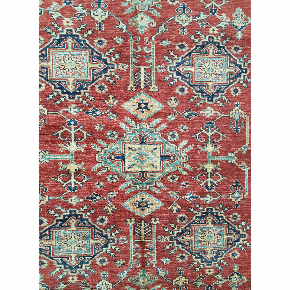 Pacific Kazak Artisan 41462 Red Ivory Traditional Hand Knotted Rug