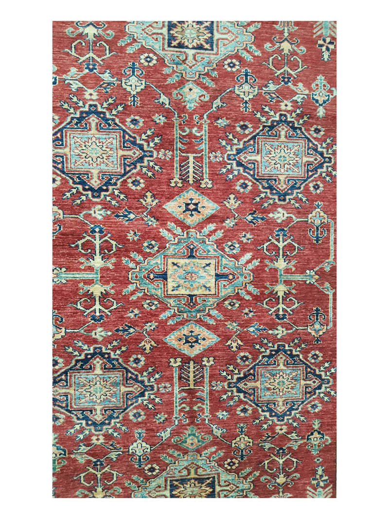Pacific Kazak Artisan 41462 Red Ivory Traditional Hand Knotted Rug