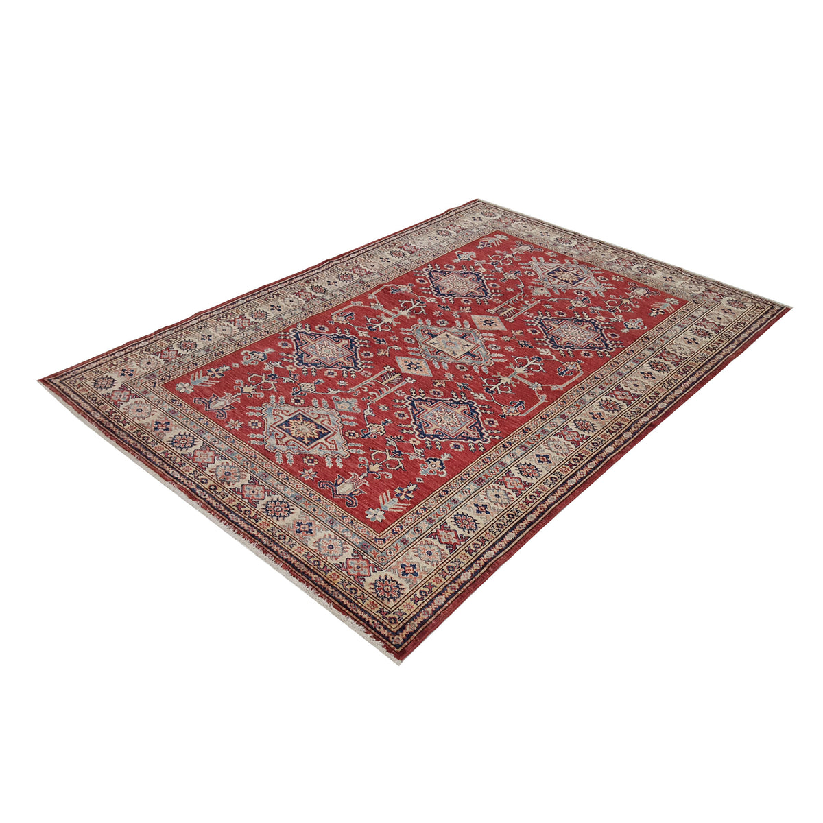 Pacific Kazak Artisan 41462 Red Ivory Traditional Hand Knotted Rug