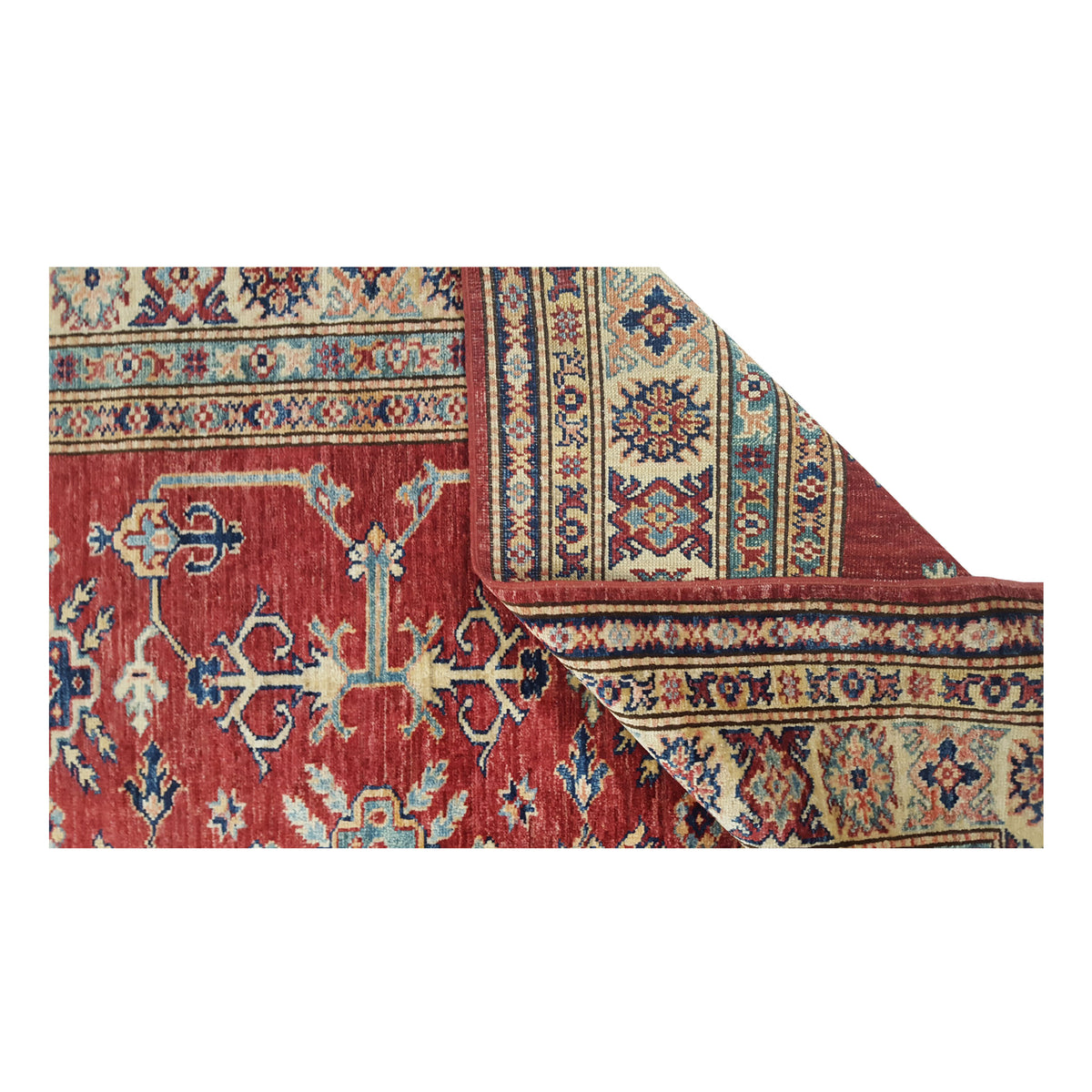 Pacific Kazak Artisan 41462 Red Ivory Traditional Hand Knotted Rug