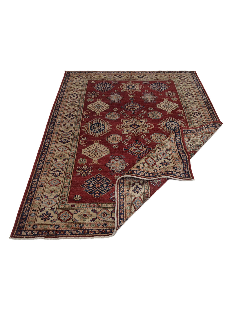 Pacific Kazak Artisan 41464 Red Ivory Traditional Hand Knotted Rug