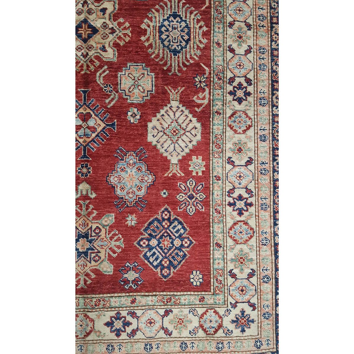 Pacific Kazak Artisan 41464 Red Ivory Traditional Hand Knotted Rug