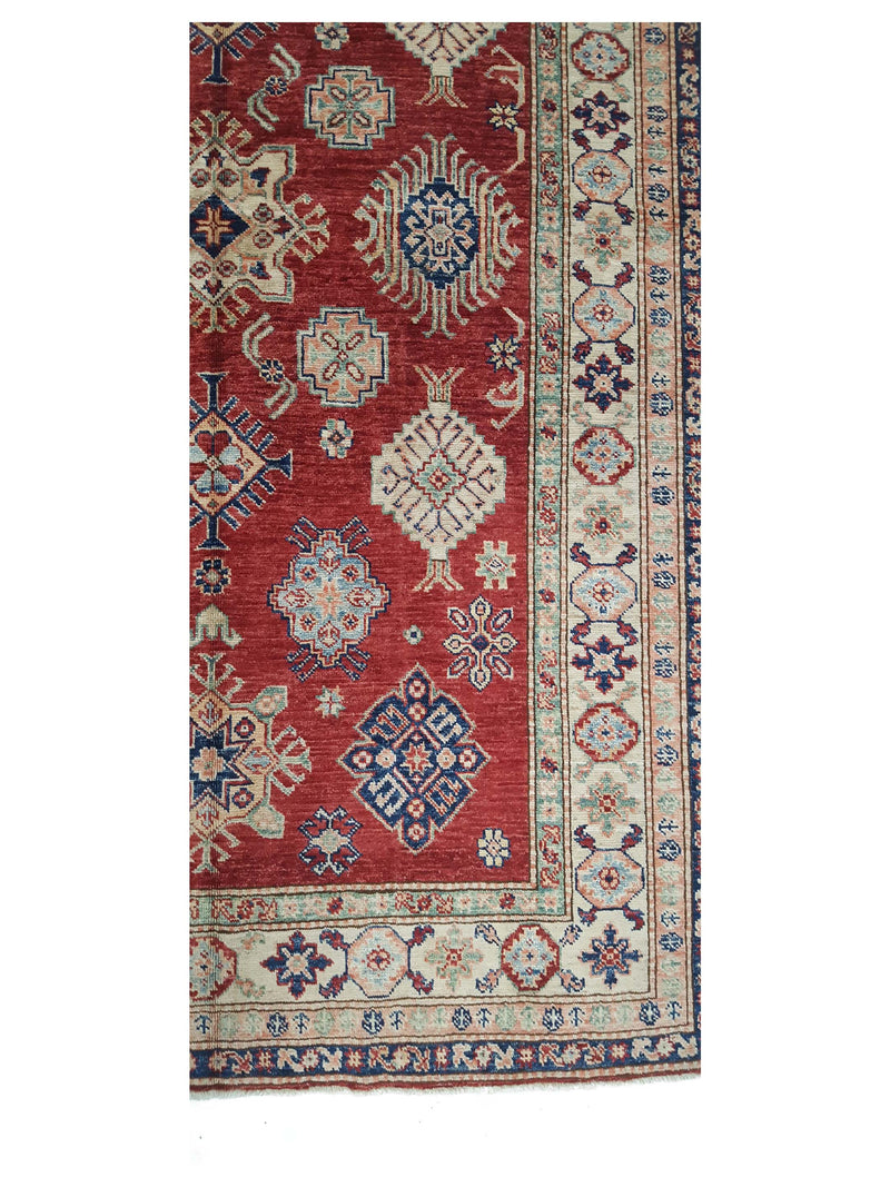 Pacific Kazak Artisan 41464 Red Ivory Traditional Hand Knotted Rug