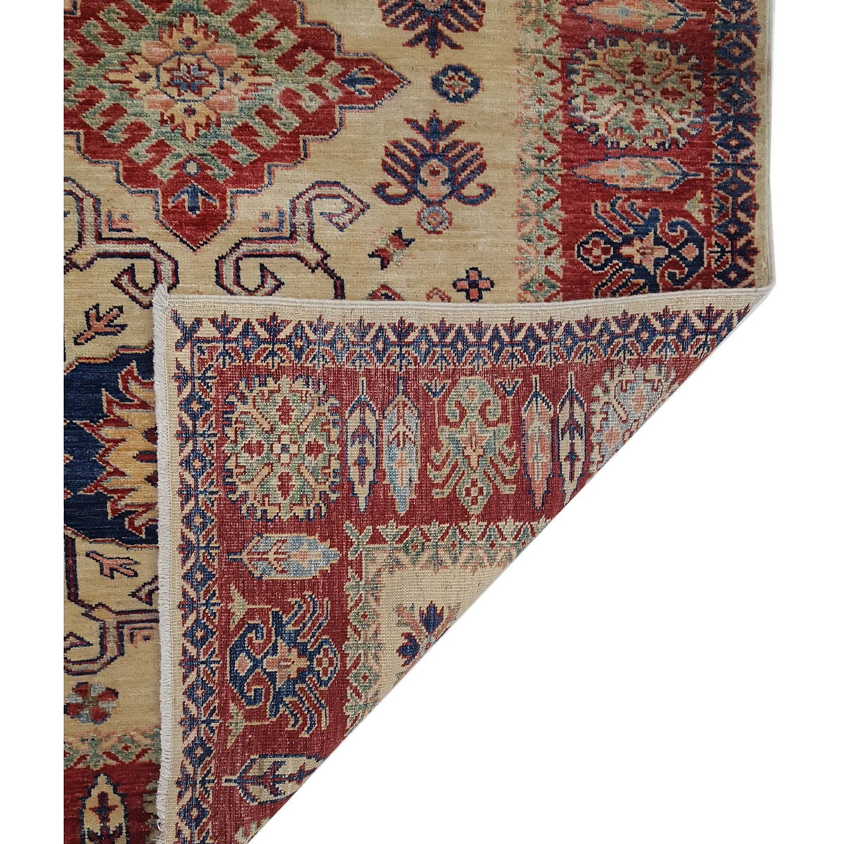 Pacific Kazak Artisan 41465 Ivory Red Traditional Hand Knotted Rug
