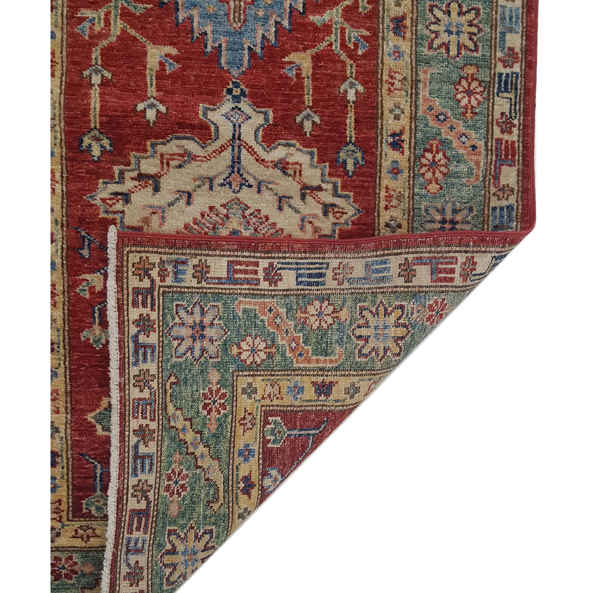 Pacific Kazak Artisan 41473 Red Green Traditional Hand Knotted Rug