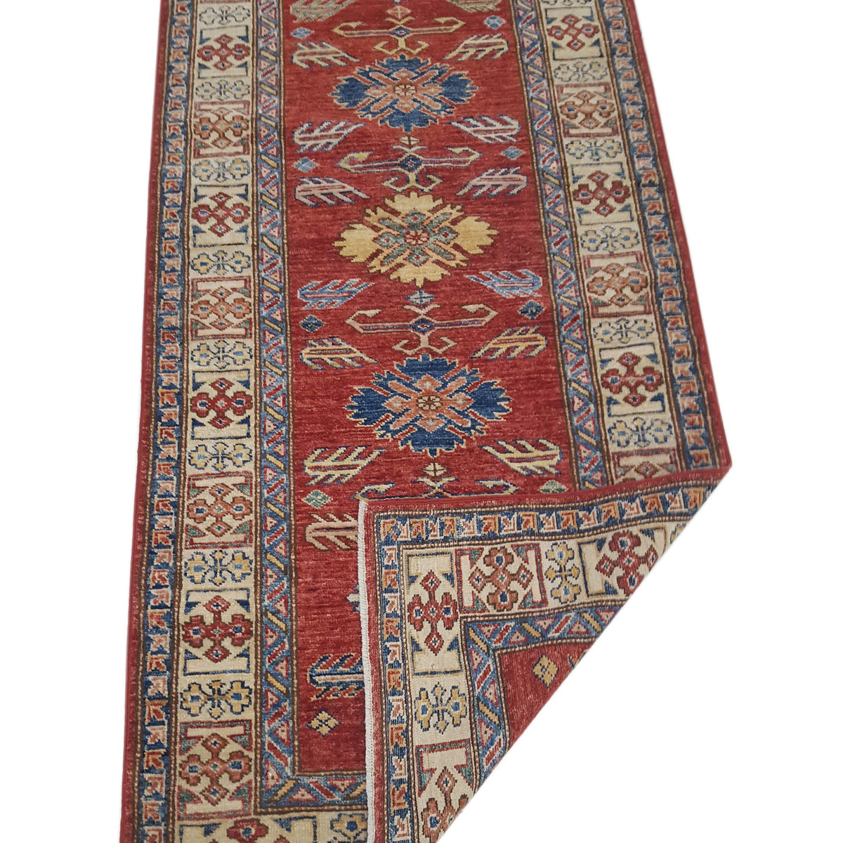 Pacific Kazak Artisan 41475 Red Ivory Traditional Hand Knotted Rug