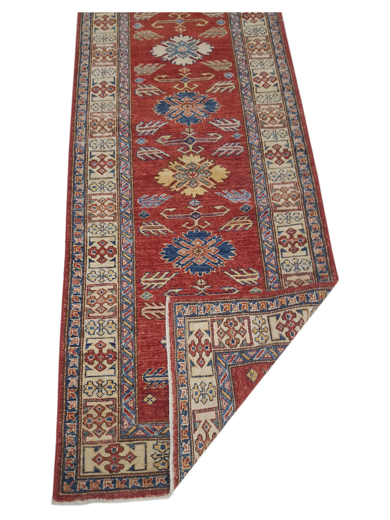 Pacific Kazak Artisan 41475 Red Ivory Traditional Hand Knotted Rug