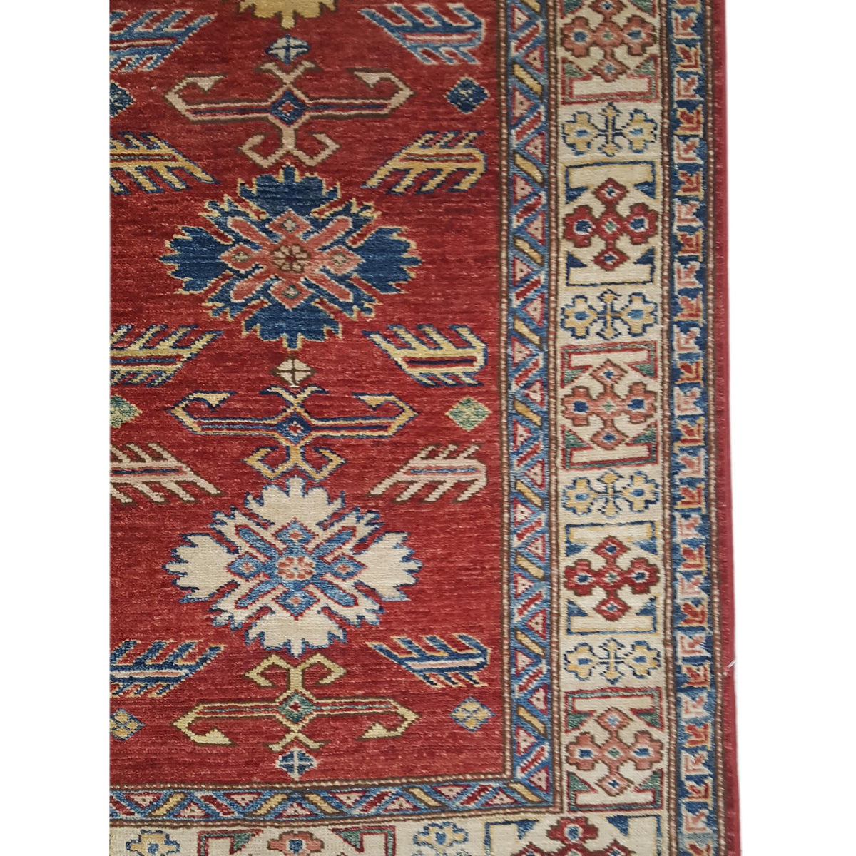 Pacific Kazak Artisan 41475 Red Ivory Traditional Hand Knotted Rug