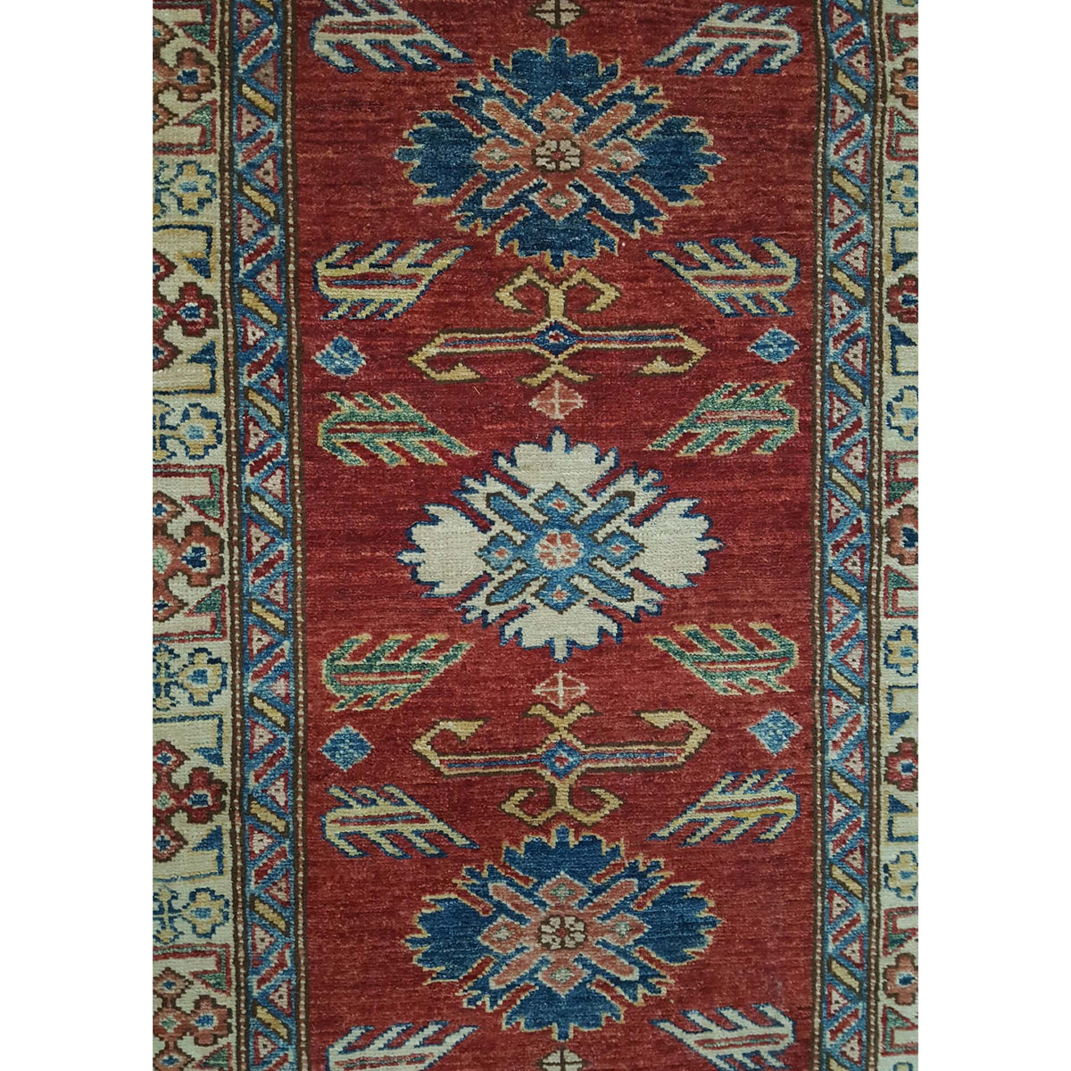 Pacific Kazak Artisan 41475 Red Ivory Traditional Hand Knotted Rug