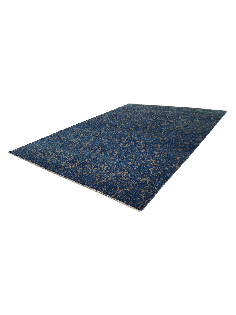 Pacific Soft Melody 41500 Navy Navy Transitional Hand Knotted Rug