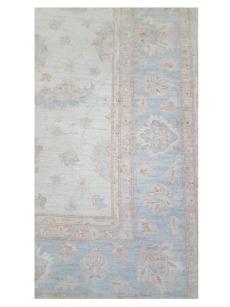 Pacific Ziegler 41525 Ivory Teal Transitional Hand Knotted Rug