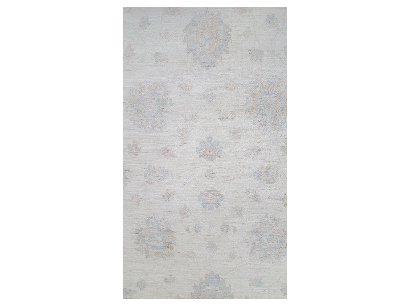 Pacific Ziegler 41525 Ivory Teal Transitional Hand Knotted Rug
