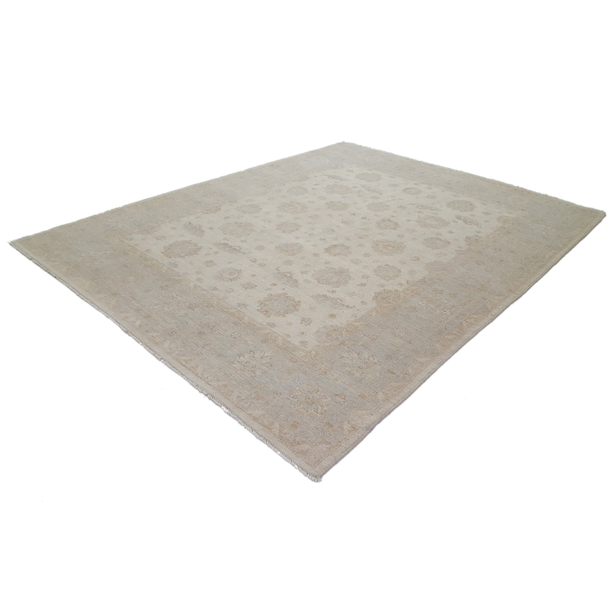 Pacific Ziegler 41534 Ivory Lt.Green Transitional Hand Knotted Rug