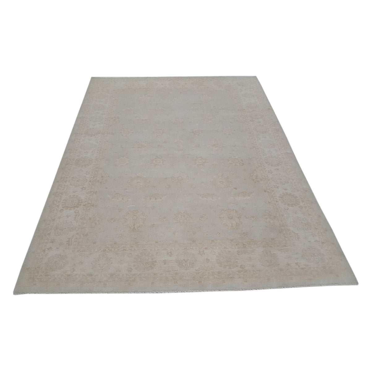 Pacific Ziegler 41543 Teal Ivory Transitional Hand Knotted Rug