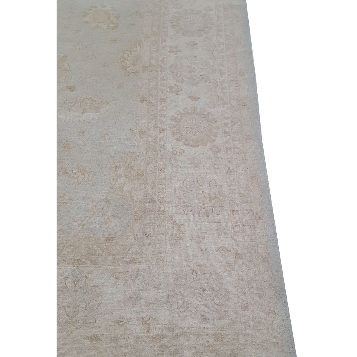 Pacific Ziegler 41543 Teal Ivory Transitional Hand Knotted Rug