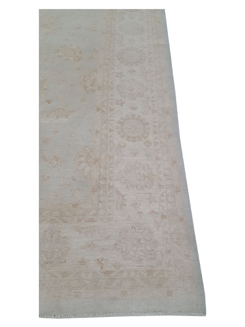 Pacific Ziegler 41543 Teal Ivory Transitional Hand Knotted Rug