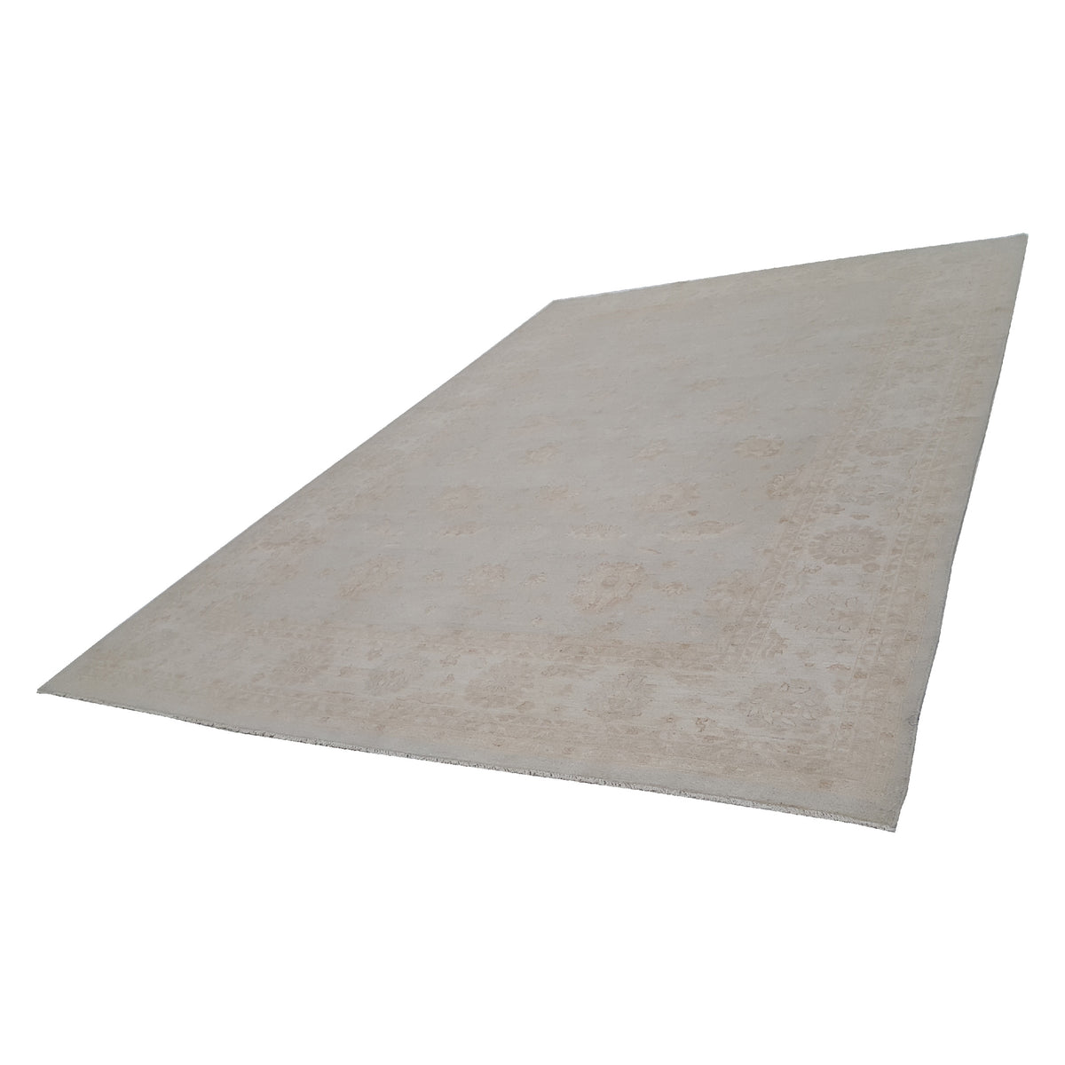 Pacific Ziegler 41543 Teal Ivory Transitional Hand Knotted Rug