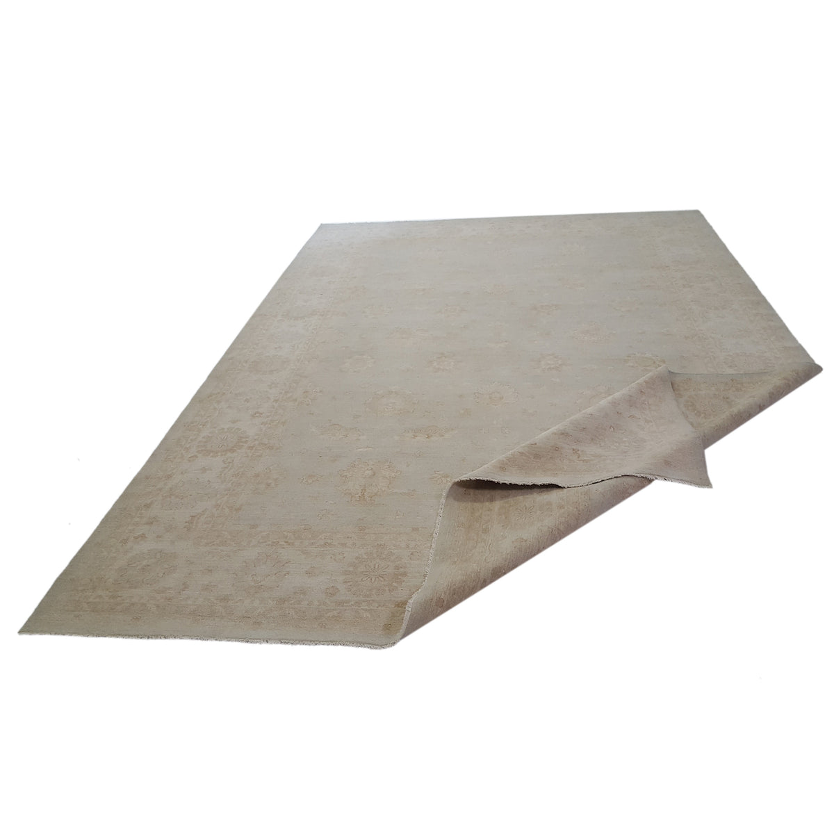 Pacific Ziegler 41543 Teal Ivory Transitional Hand Knotted Rug