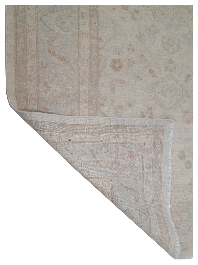 Pacific Ziegler 41544 Ivory Teal Transitional Hand Knotted Rug