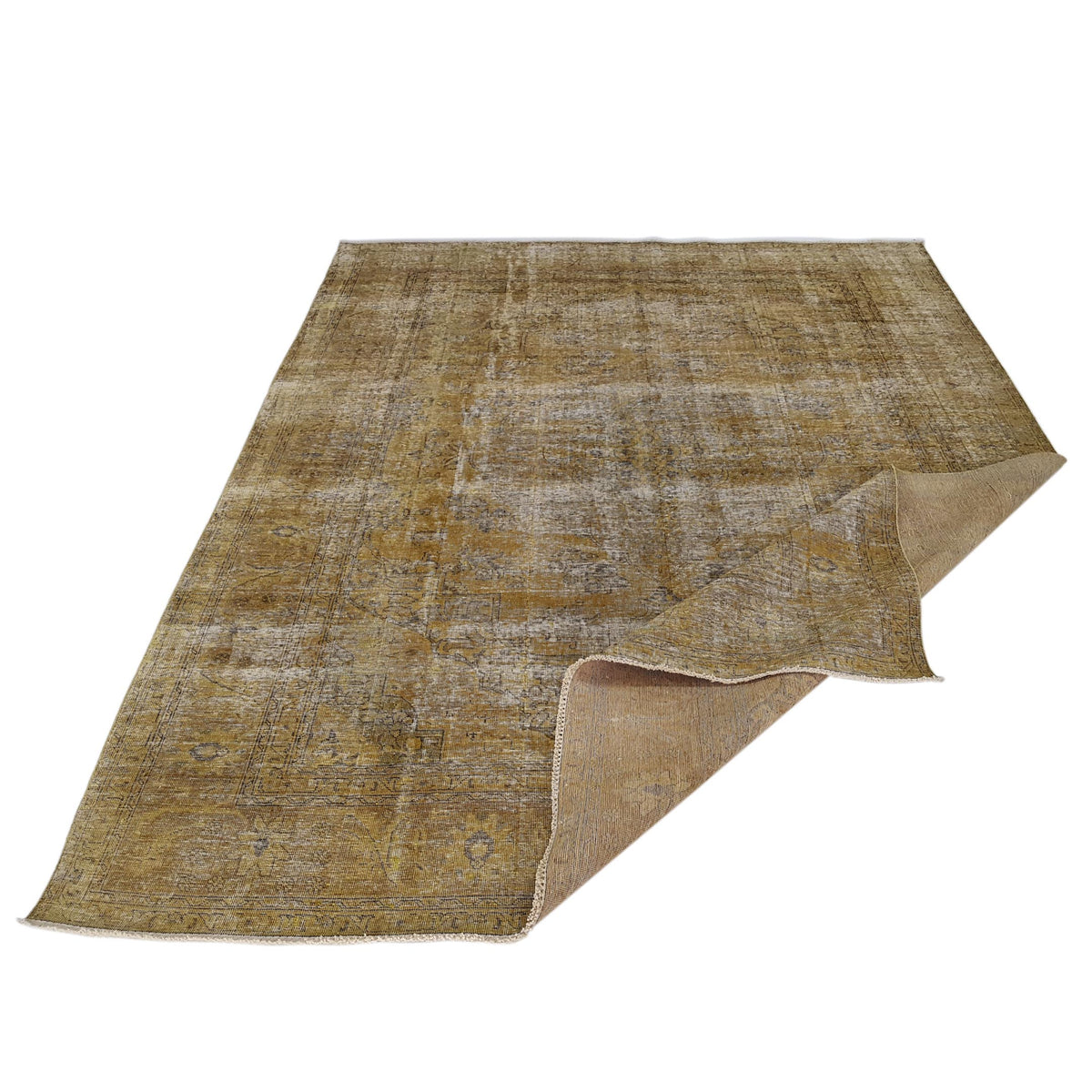 Pacific Overdyed 41593 Gold Gold Transitional Hand Knotted Rug
