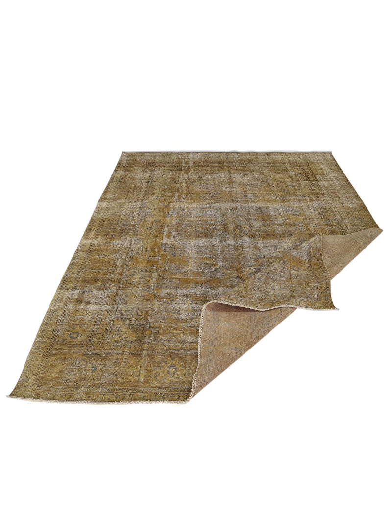 Pacific Overdyed 41593 Gold Gold Transitional Hand Knotted Rug