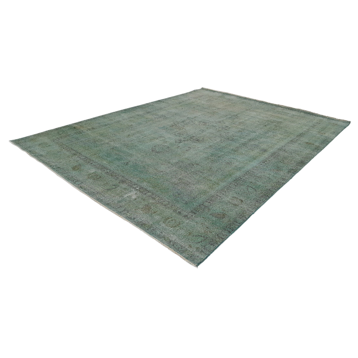Pacific Overdyed 41595 Lt.Green Lt.Green Transitional Hand Knotted Rug