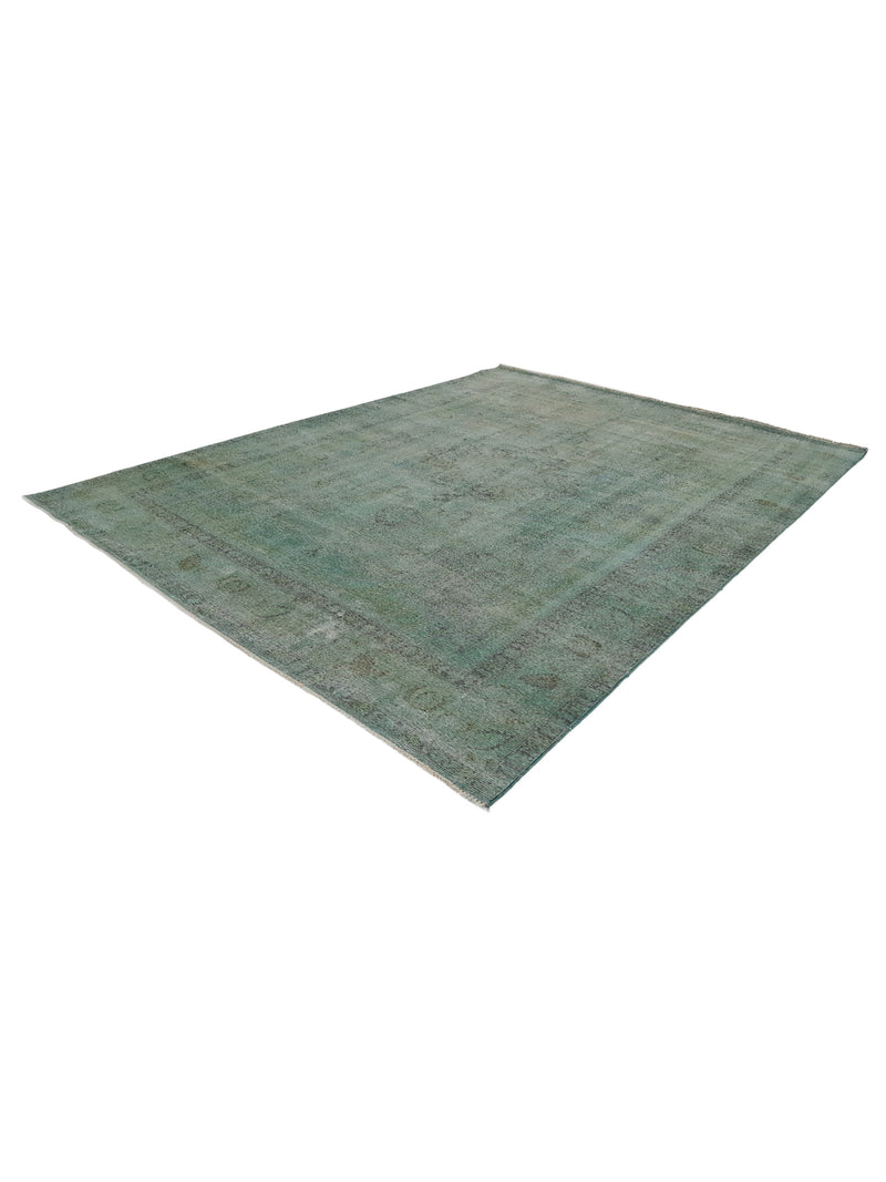 Pacific Overdyed 41595 Lt.Green Lt.Green Transitional Hand Knotted Rug