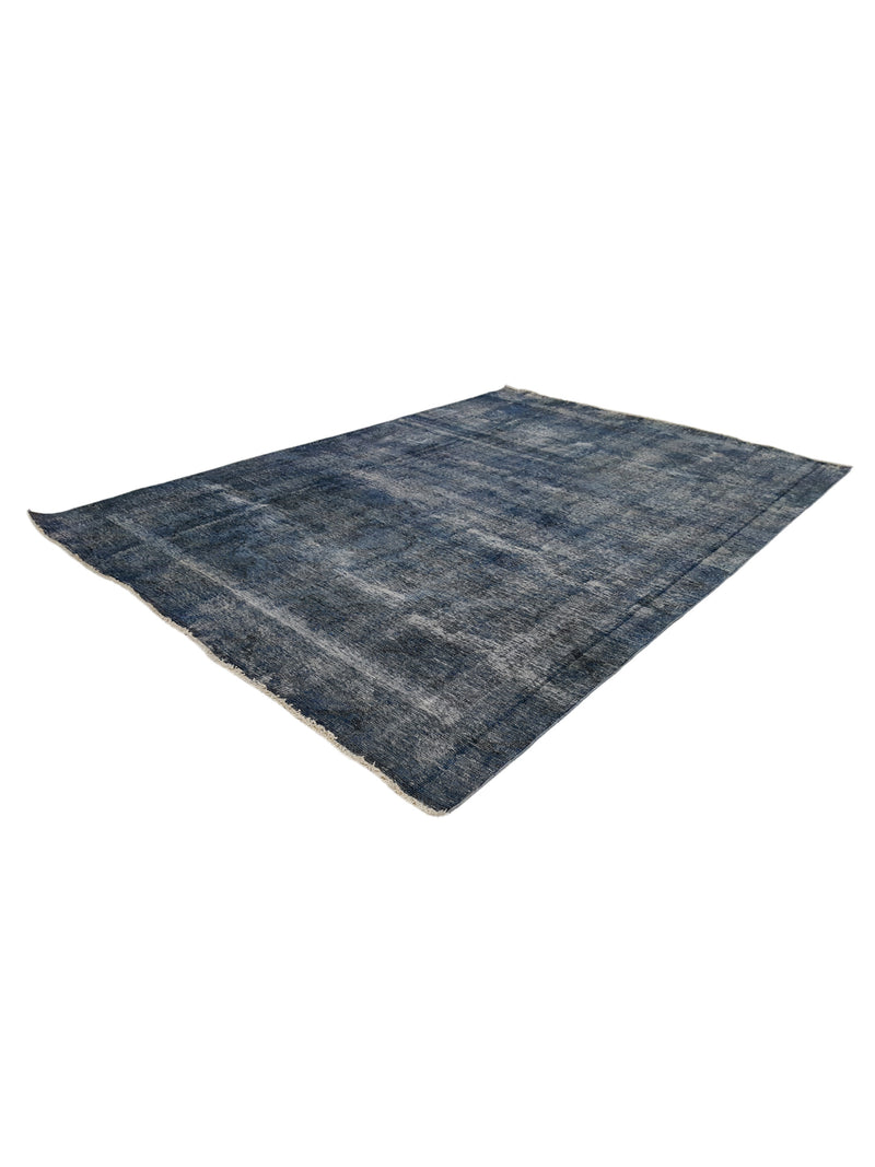 Pacific Overdyed 41611 Blue Blue Transitional Hand Knotted Rug